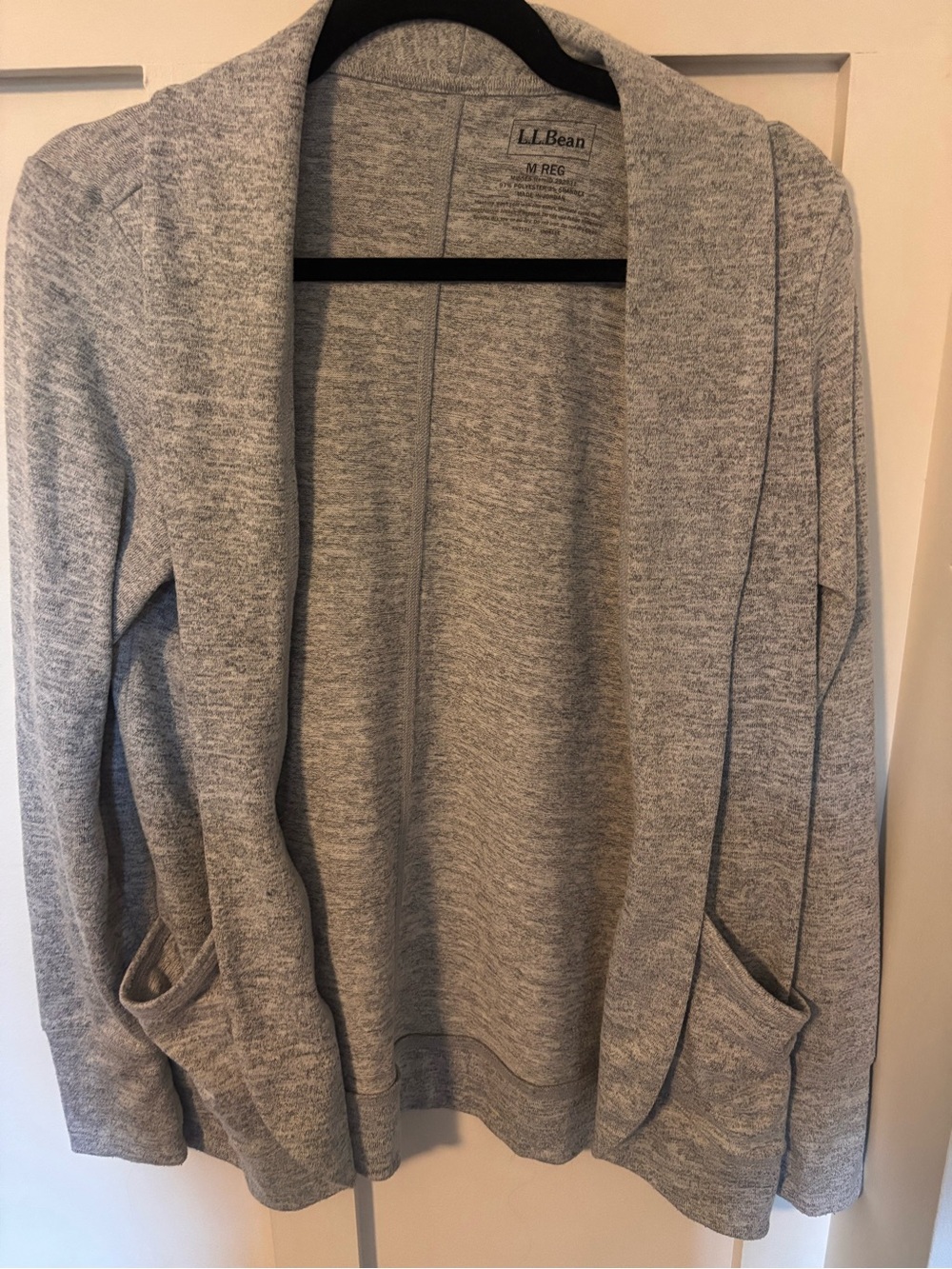 L.L. Bean Light Heather Gray Open Cardigan
